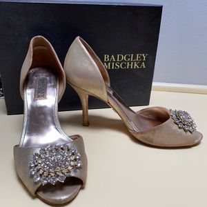 Badgley Mischka Gold Lacie D’Orsay Heels size 7.5